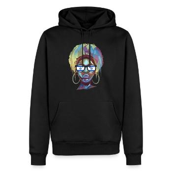 Israël - Sweat à capuche Premium bio Homme - noir - Devant - Nico (187cm)