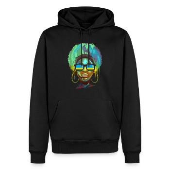 Ruanda - Männer Premium Bio Hoodie - Schwarz - Vorne - Nico (187cm)
