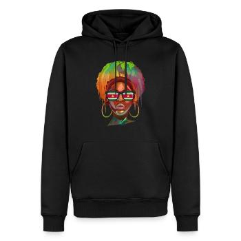 Suriname - Männer Premium Bio Hoodie - Schwarz - Vorne - Nico (187cm)
