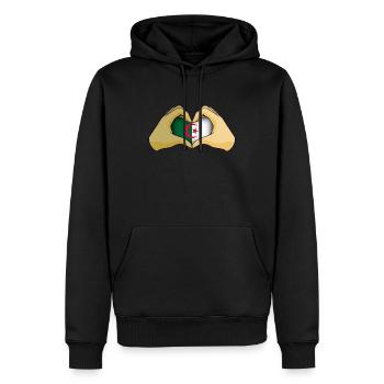 Algerien - Männer Premium Bio Hoodie - Schwarz - Vorne - Nico (187cm)