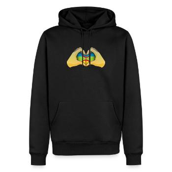 Amazigh - Männer Premium Bio Hoodie - Schwarz - Vorne - Nico (187cm)
