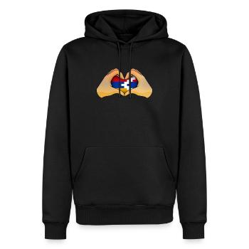 Artsakh - Sweat à capuche Premium bio Homme - noir - Devant - Nico (187cm)