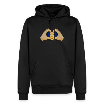 Barbade - Sweat à capuche Premium bio Homme - noir - Devant - Nico (187cm)
