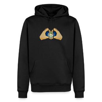 Belize - Männer Premium Bio Hoodie - Schwarz - Vorne - Nico (187cm)