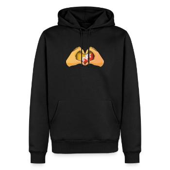 Bhoutan - Sweat à capuche Premium bio Homme - noir - Devant - Nico (187cm)