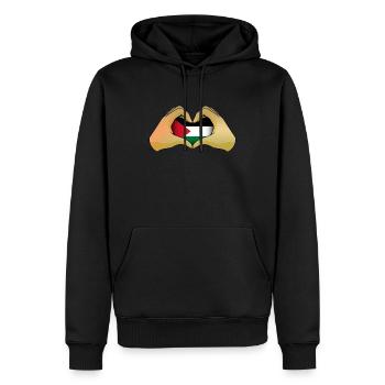 Palestine - Sweat à capuche Premium bio Homme - noir - Devant - Nico (187cm)