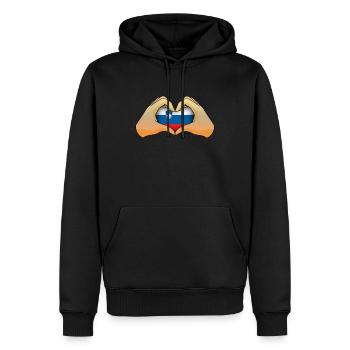 Slowenien - Männer Premium Bio Hoodie - Schwarz - Vorne - Nico (187cm)