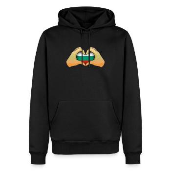 Bulgarie - Sweat à capuche Premium bio Homme - noir - Devant - Nico (187cm)