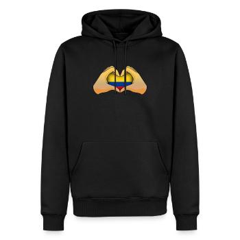 Kolumbien - Männer Premium Bio Hoodie - Schwarz - Vorne - Nico (187cm)