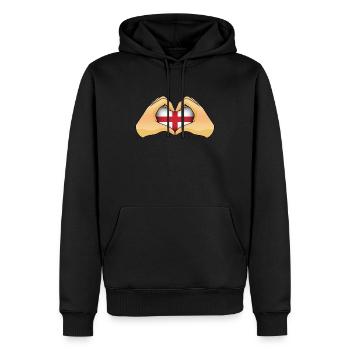 Angleterre - Sweat à capuche Premium bio Homme - noir - Devant - Nico (187cm)