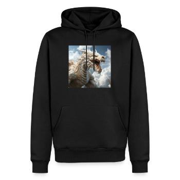 Weißer Drache - Männer Premium Bio Hoodie - Schwarz - Vorne - Nico (187cm)