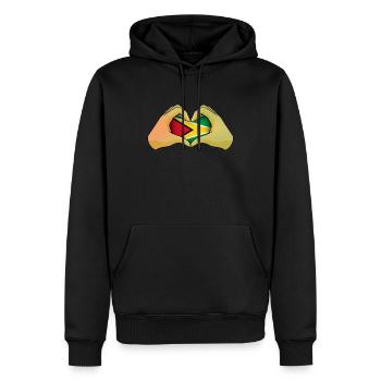 Guyana - Sweat à capuche Premium bio Homme - noir - Devant - Nico (187cm)