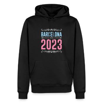 Barcelona 2023 - Männer Premium Bio Hoodie - Schwarz - Vorne - Nico (187cm)