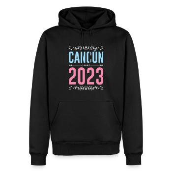 Cancun 2023 - Männer Premium Bio Hoodie - Schwarz - Vorne - Nico (187cm)