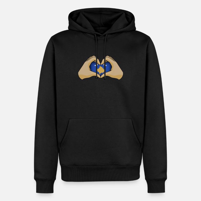 Kosovo (en anglais) - Sweat à capuche Premium bio Homme - noir