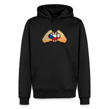 République tchèque - Sweat à capuche Premium bio Homme - noir - Devant - Nico (187cm)
