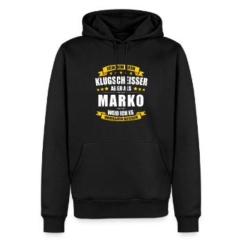 Name Marko Vorname Klugscheisser Namenstag - Männer Premium Bio Hoodie - Schwarz - Vorne - Nico (187cm)