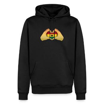 Ghana - Sweat à capuche Premium bio Homme - noir - Devant - Nico (187cm)