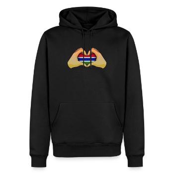 Gambie - Sweat à capuche Premium bio Homme - noir - Devant - Nico (187cm)