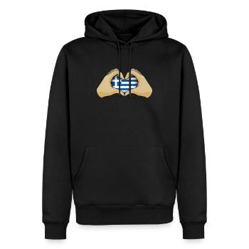 Grèce - Sweat à capuche Premium bio Homme - noir - Devant - Nico (187cm)