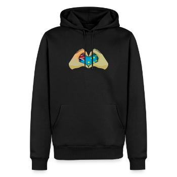 Tuvalu - Männer Premium Bio Hoodie - Schwarz - Vorne - Nico (187cm)