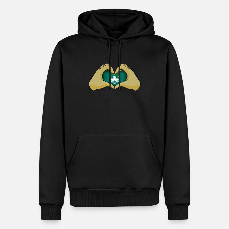 Macao - Sweat à capuche Premium bio Homme - noir