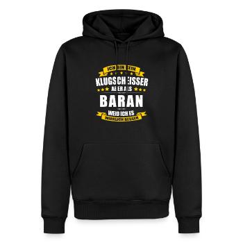 Name Baran Vorname Klugscheisser Namenstag - Männer Premium Bio Hoodie - Schwarz - Vorne - Nico (187cm)