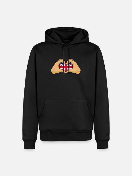 Royaume-Uni - Sweat à capuche Premium bio Homme - noir