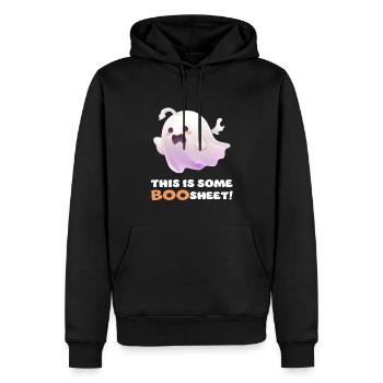 Lustiger Boo Sheet Spruch Süßer Halloween Geist - Männer Premium Bio Hoodie - Schwarz - Vorne - Nico (187cm)
