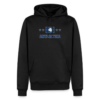 Antarctique - Sweat à capuche Premium bio Homme - noir - Devant - Nico (187cm)