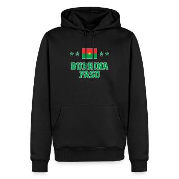 Burkina Faso - Sweat à capuche Premium bio Homme - noir - Devant - Nico (187cm)