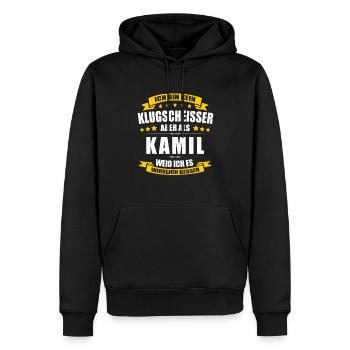 Name Kamil Vorname Klugscheisser Namenstag - Männer Premium Bio Hoodie - Schwarz - Vorne - Nico (187cm)