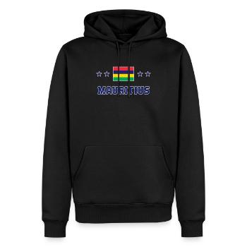 Mauritius - Männer Premium Bio Hoodie - Schwarz - Vorne - Nico (187cm)