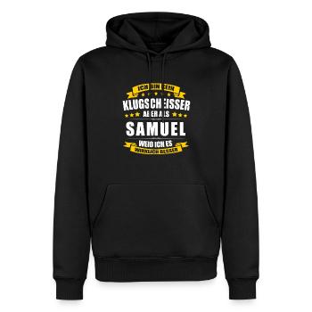 Name Samuel Vorname Klugscheisser Namenstag - Männer Premium Bio Hoodie - Schwarz - Vorne - Nico (187cm)