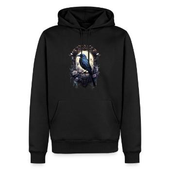 Gothik Okkult Rabe Gotik Schwarze Szene Wicca - Männer Premium Bio Hoodie - Schwarz - Vorne - Nico (187cm)