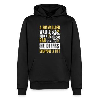 A Bodybuilder Walks Into A Bar - Männer Premium Bio Hoodie - Schwarz - Vorne - Nico (187cm)