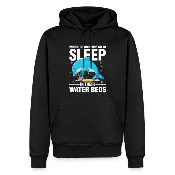 Dolphins Got To Sleep In Their Water Beds - Männer Premium Bio Hoodie - Schwarz - Vorne - Nico (187cm)