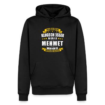 Name Mehmet Vorname Klugscheisser Namenstag - Männer Premium Bio Hoodie - Schwarz - Vorne - Nico (187cm)