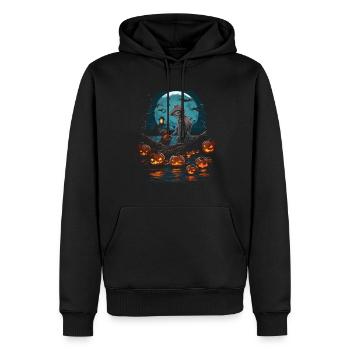 Unheimlicher Angler Gruseliger Halloween Fischer - Männer Premium Bio Hoodie - Schwarz - Vorne - Nico (187cm)