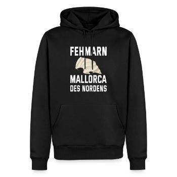 Fehmarn Ostsee Mallorca des Nordens - Männer Premium Bio Hoodie - Schwarz - Vorne - Nico (187cm)