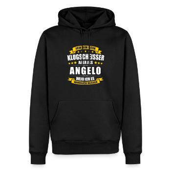 Name Angelo Vorname Klugscheisser Namenstag - Männer Premium Bio Hoodie - Schwarz - Vorne - Nico (187cm)