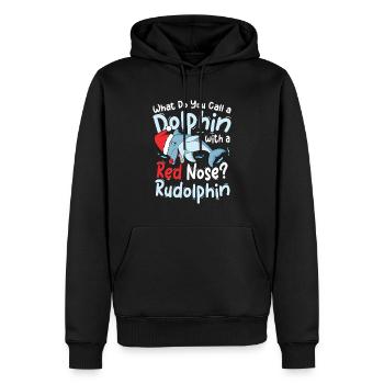 Dolphin With A Rd Nose Rudolphin - Männer Premium Bio Hoodie - Schwarz - Vorne - Nico (187cm)