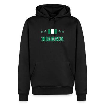 Nigéria - Sweat à capuche Premium bio Homme - noir - Devant - Nico (187cm)