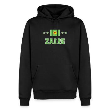Zaire - Männer Premium Bio Hoodie - Schwarz - Vorne - Nico (187cm)