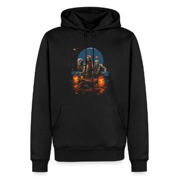 Zombie Apocalypse Champ de citrouille effrayant Halloween - Sweat à capuche Premium bio Homme - noir - Devant - Nico (187cm)