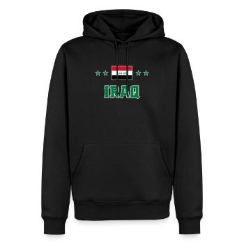 Irak - Sweat à capuche Premium bio Homme - noir - Devant - Nico (187cm)