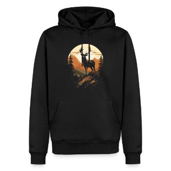 Prêt pour la saison de chasse Chasse au chevreuil pour les chasseurs - Sweat à capuche Premium bio Homme - noir - Devant - Nico (187cm)
