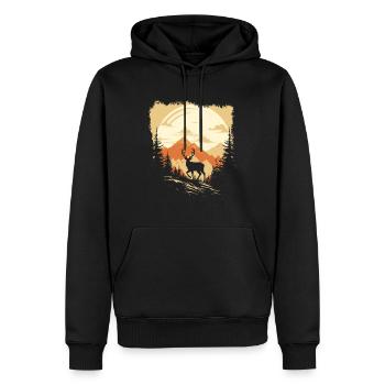 Prêt pour la saison de chasse Chasse au chevreuil pour les chasseurs - Sweat à capuche Premium bio Homme - noir - Devant - Nico (187cm)