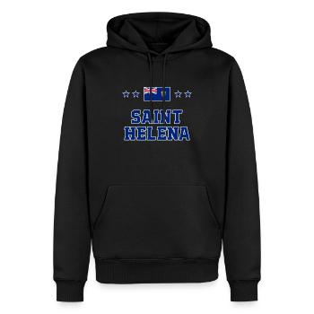 St. Helena - Männer Premium Bio Hoodie - Schwarz - Vorne - Nico (187cm)