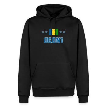 Ogoni - Männer Premium Bio Hoodie - Schwarz - Vorne - Nico (187cm)